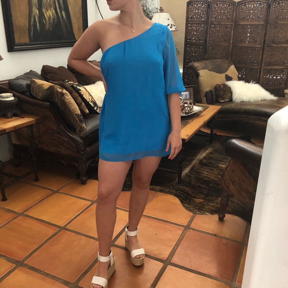 “Honey Punch” Sunup One Shoulder Sheath Dress
